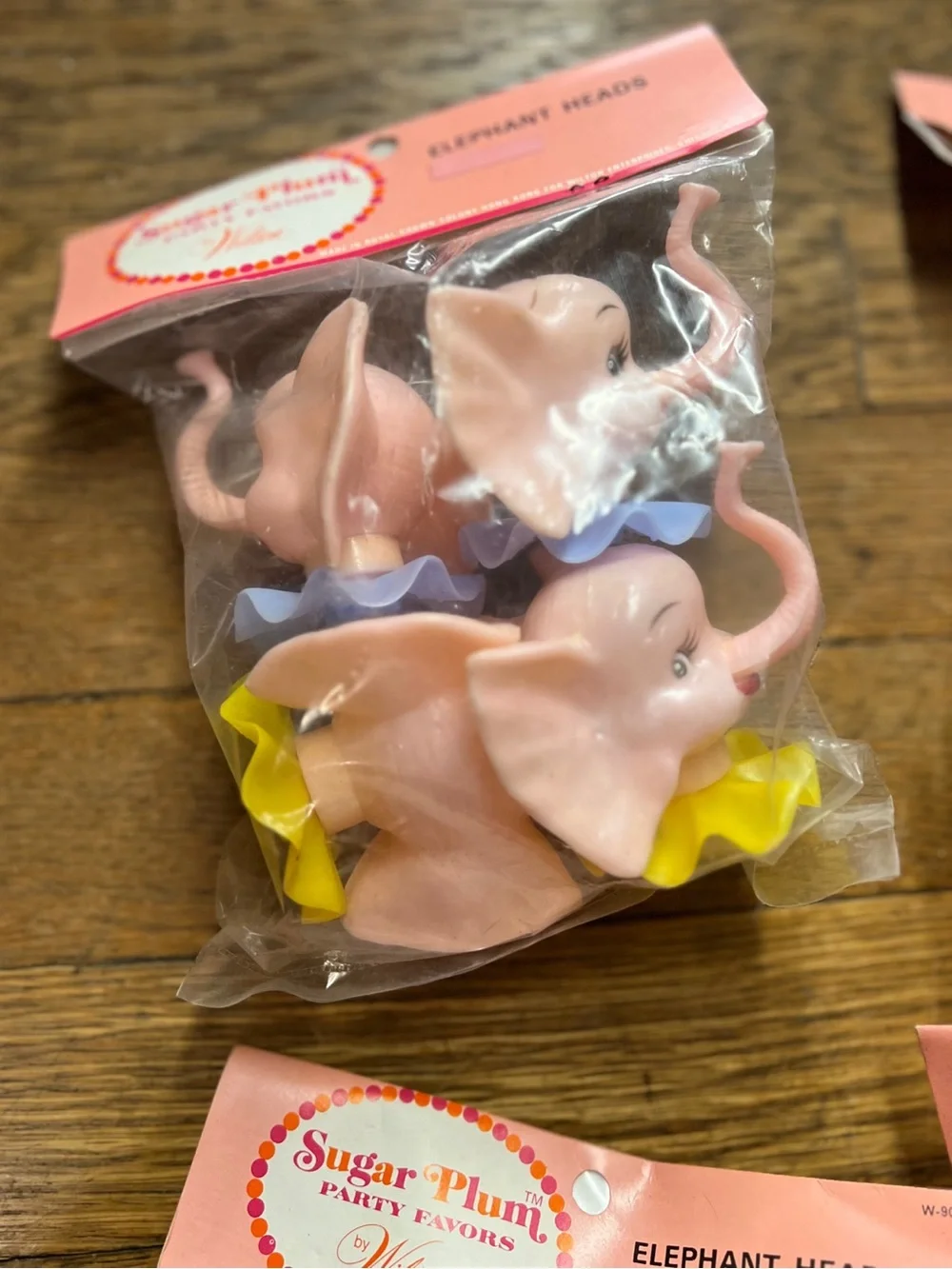 Vintage Wilton Pink Elephant Cake Toppers / Party Favors - Set of 5 Packs (20ct)